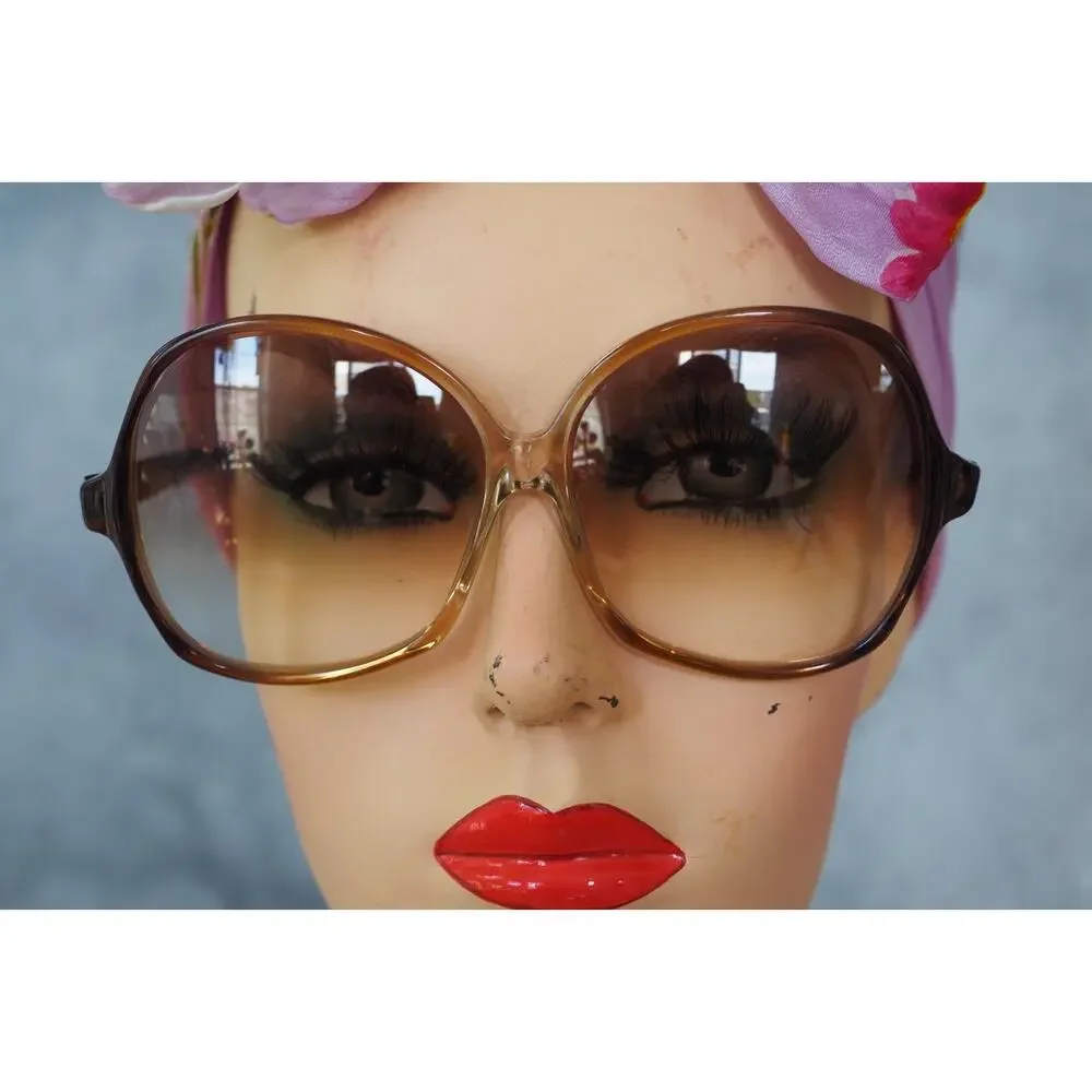 70s Vintage Sunglasses USA Glam Retro Grandma Chic Oversized Festival Disco NOS